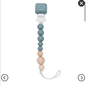 Colour Pop Gem Silicone & Wood Pacifier Clip